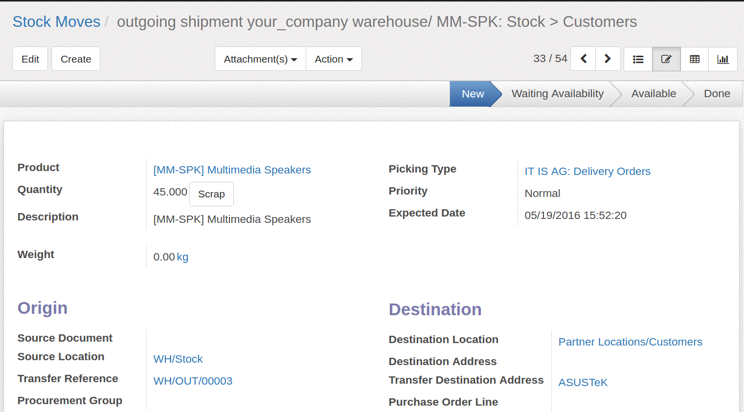 stock movements in odoo