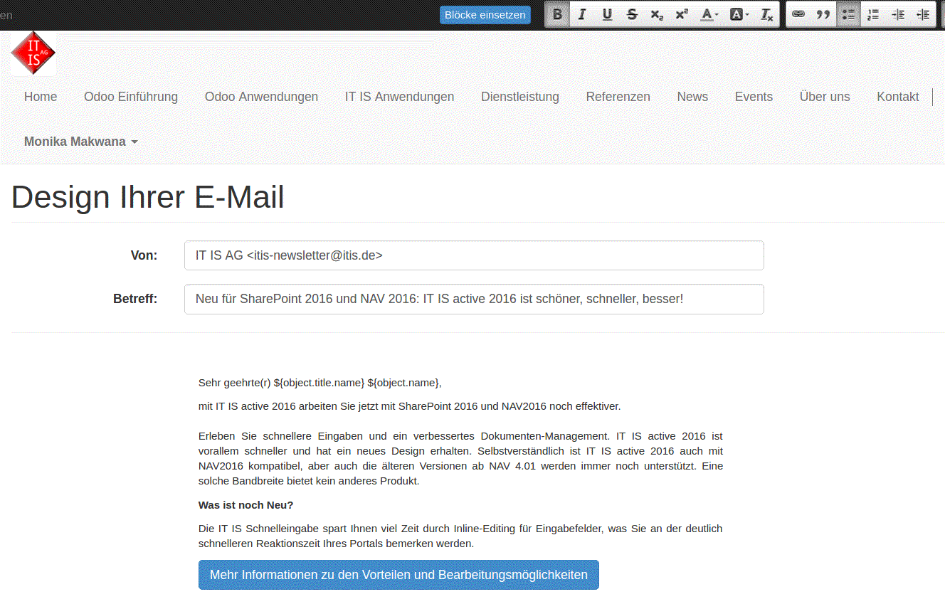 Send Professional E-mails-odoo