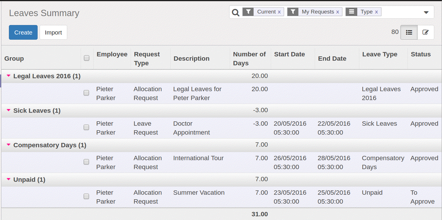 Leave Management-odoo