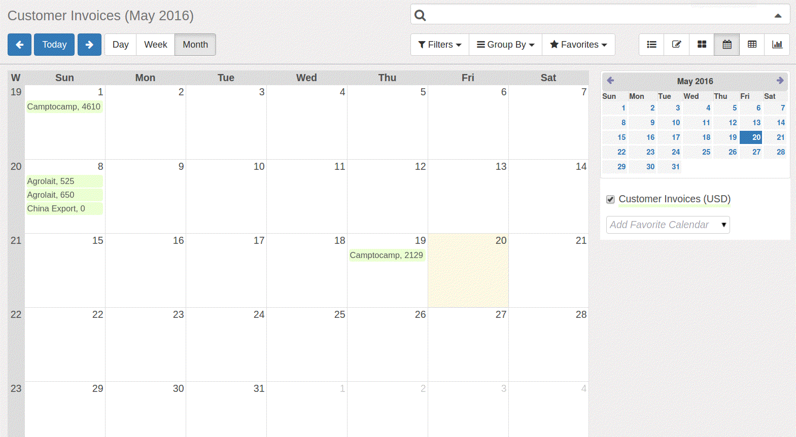 Integration in Calendar