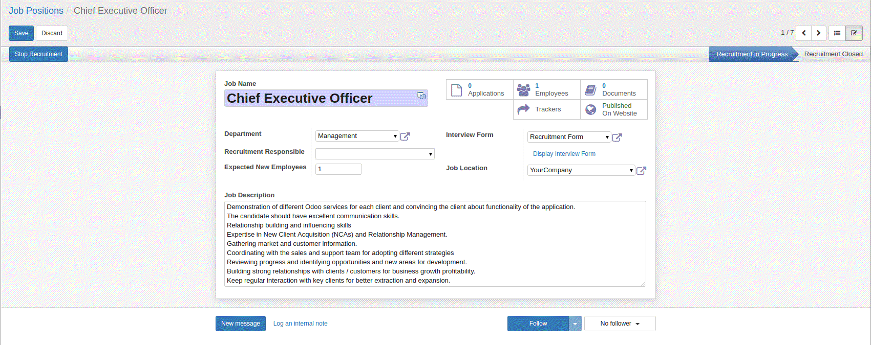 recruitment process in odoo