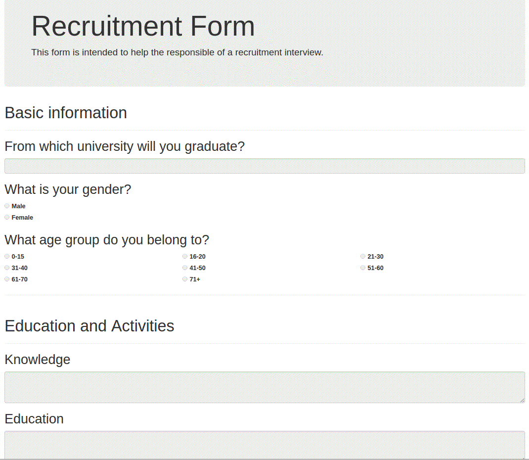 Recruitment surveys in odoo